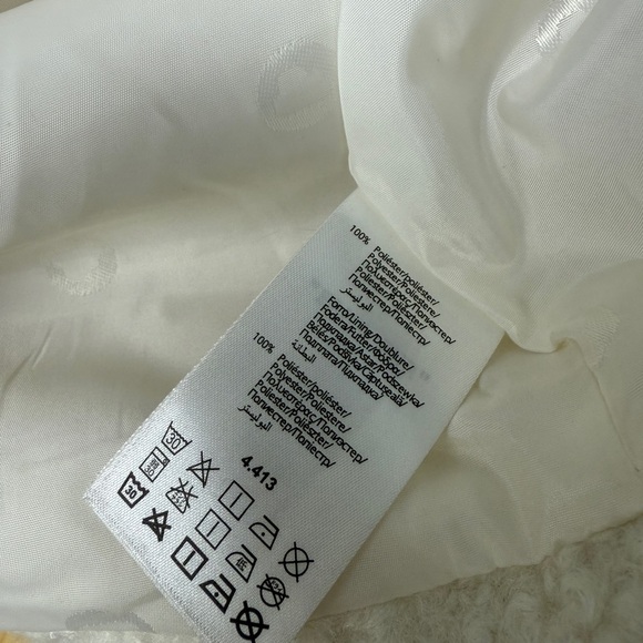 MAYORAL sz 5 white GIRLS faux shearling COAT - Picture 9 of 10